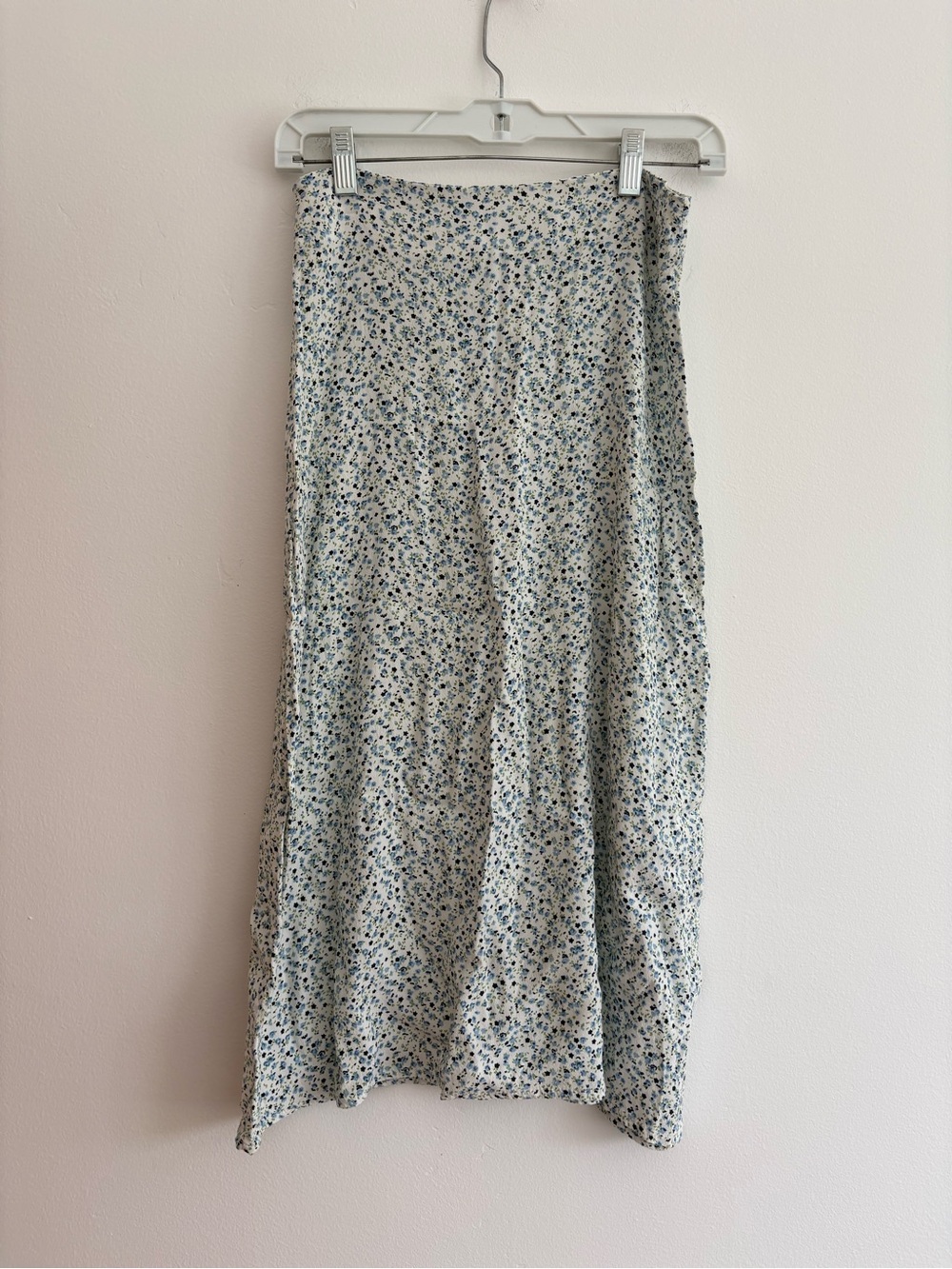 Brandy Melville Ditsy Floral Midi Skirt Blue White Spring Girly Dainty One Size